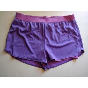 Cascade Sport Performance Purple Striped Athletic Shorts Women's XL